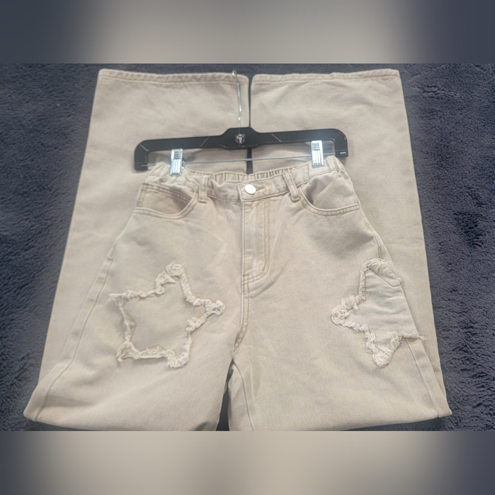 Women's Light Tan Star Jeans Small